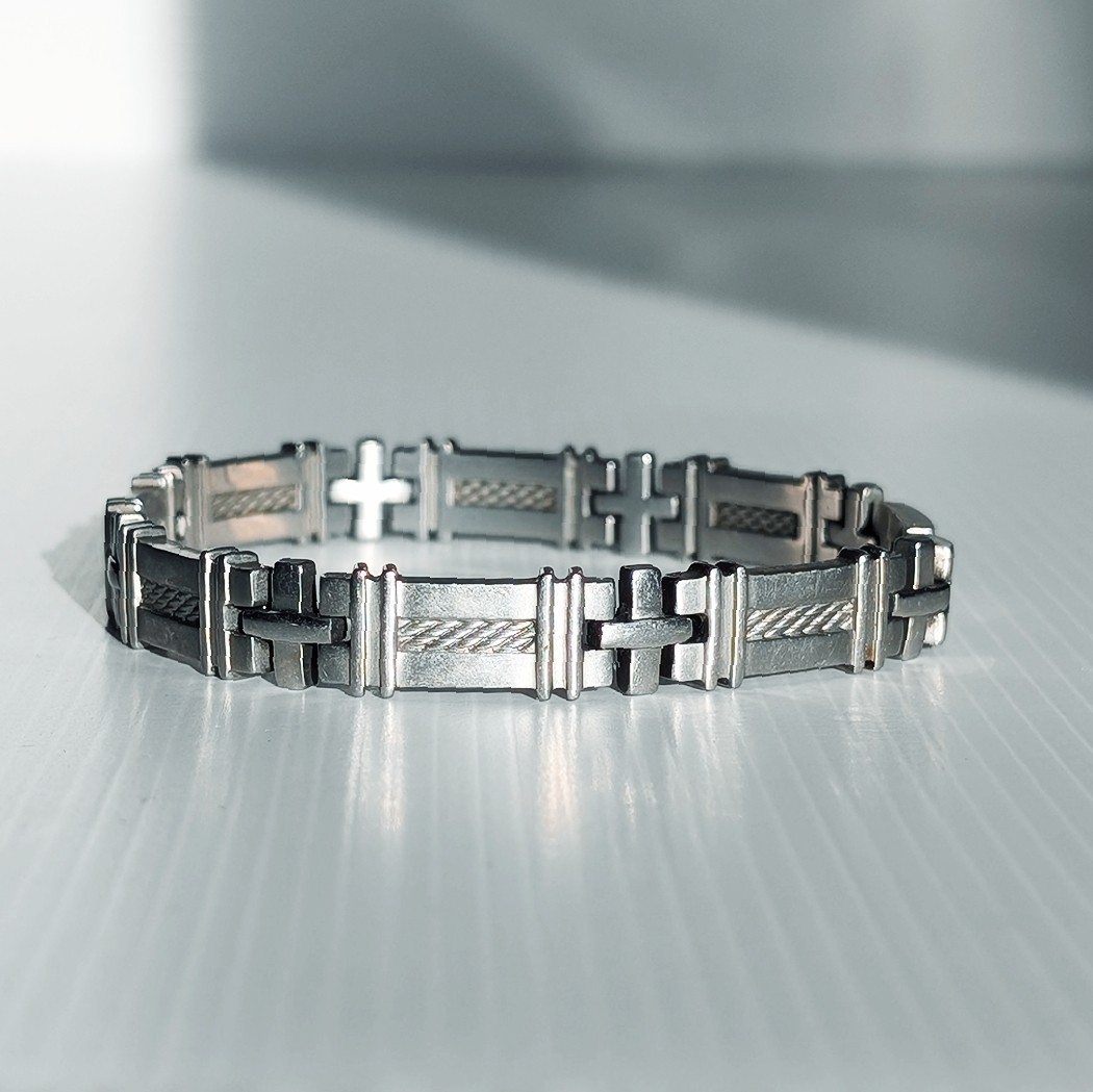 Milano Men’s Stainless Steel Cable Link Bracelet 24 cm