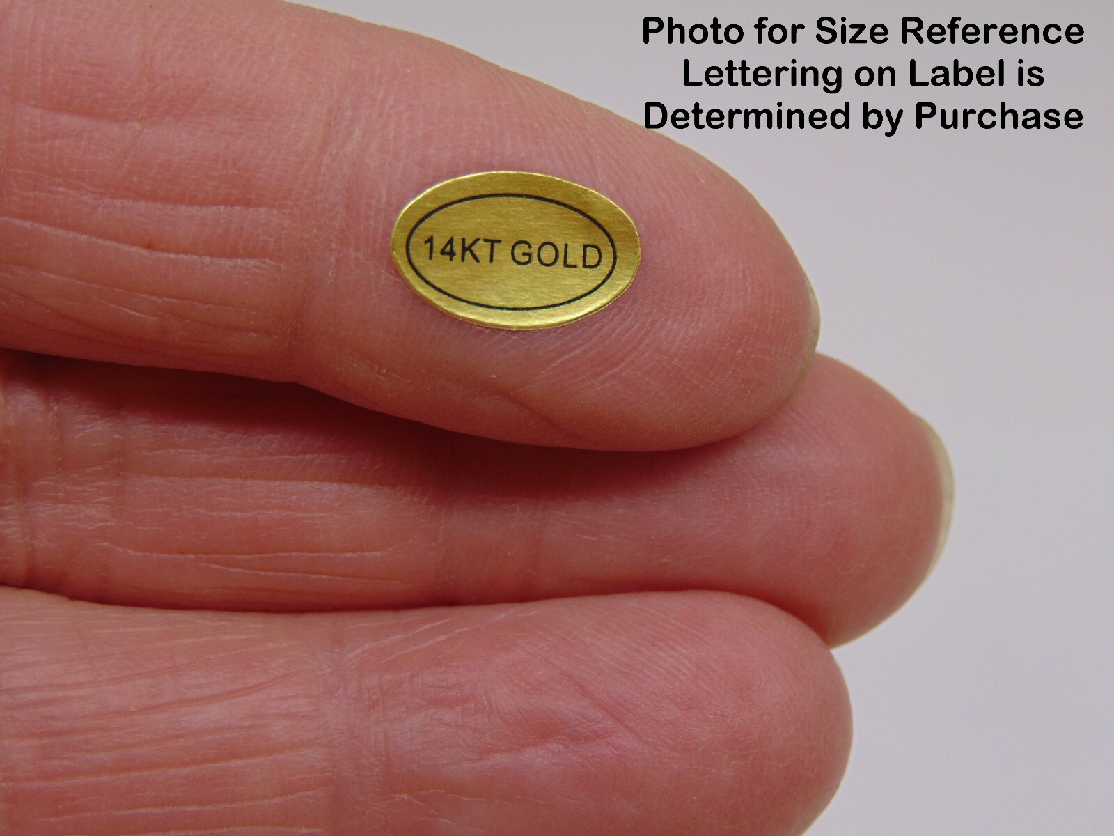 Gold Foil Labels 14KT GOLD Peel Off Adhesive Tags Oval 1/2″ x 5/16″ Jewelry 14k