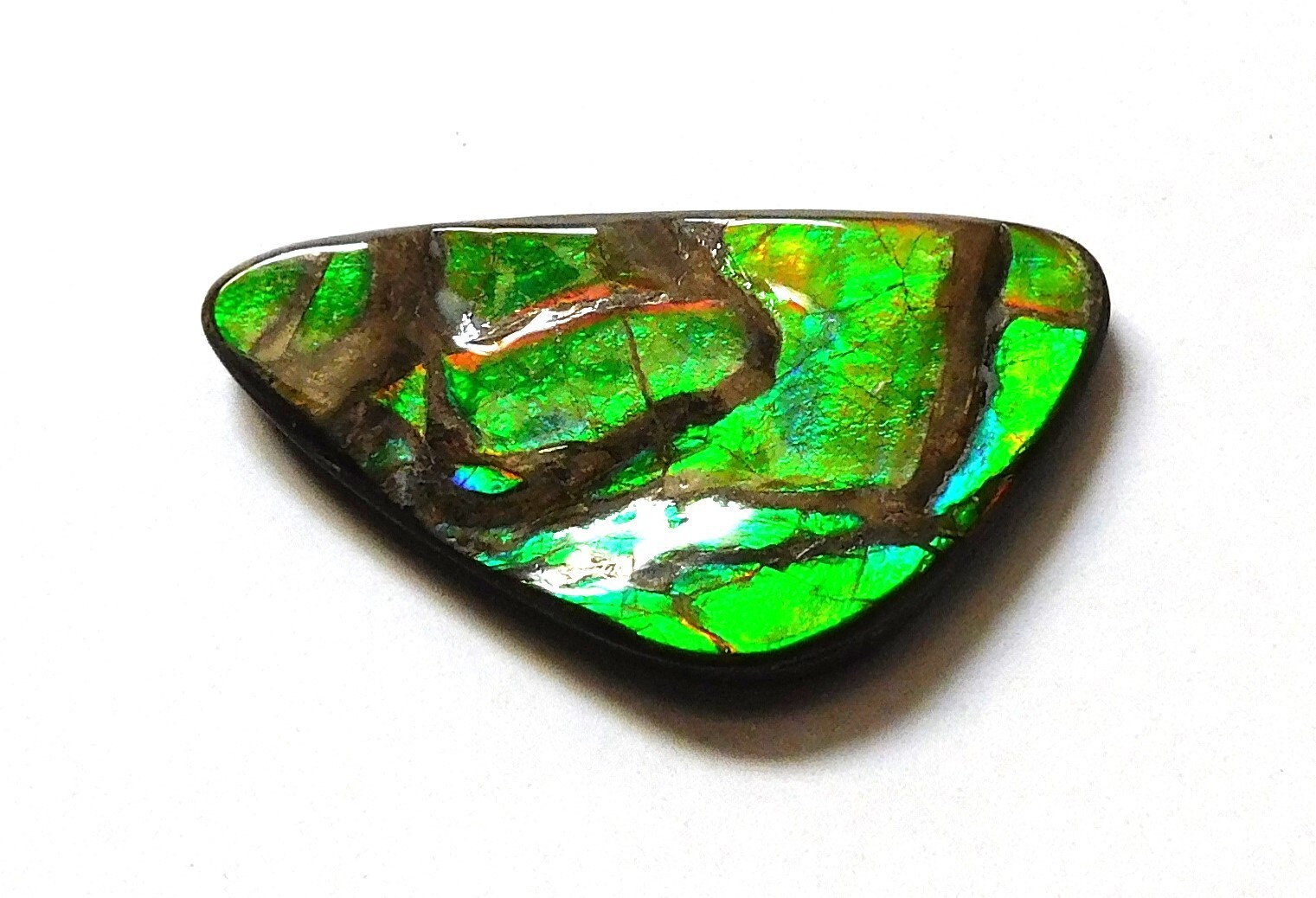 21.25 Ct Natural Canadian Ammolite Cabochon Loose Gemstone 32.7X17.5X4.2MM MD22