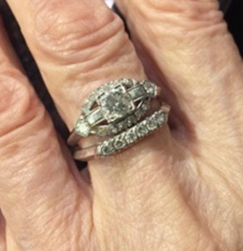 935 Argentium Silver With Round & Baguette Cut White Cubic Zirconia Classic Ring