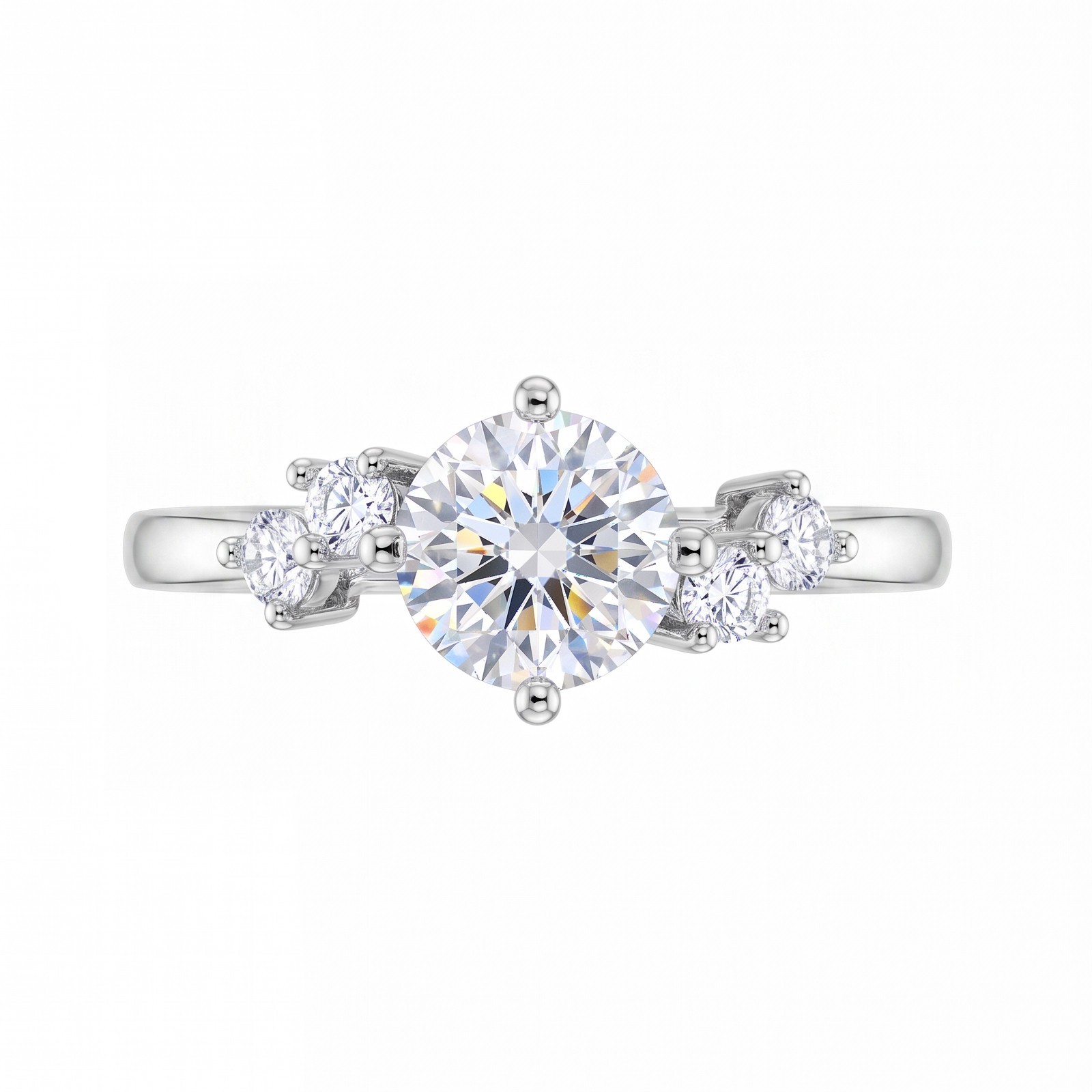 Sparkling 1ct Engagement Moissanite Ring Geometric Open Band Gift for Her [US]