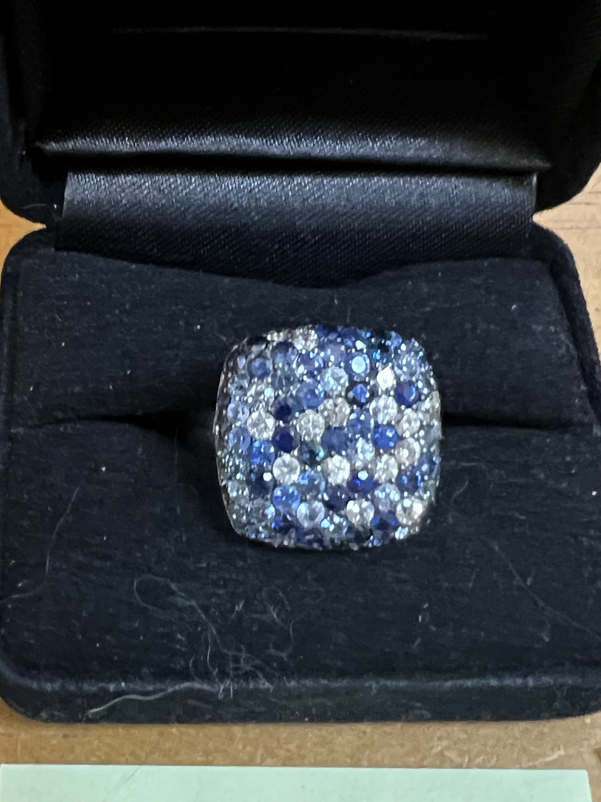Splash By Effy Sapphire Cluster Ring Size 7 Sterling Silver Blue Stone