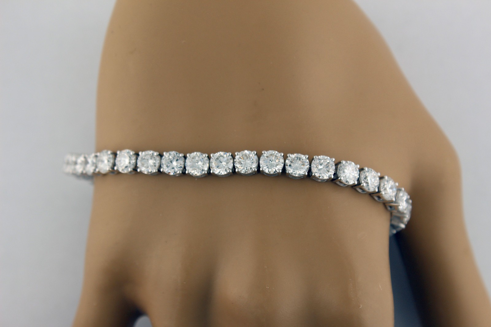 15Carat Diamond Tennis Bracelet Lab Grown Diamonds 14K White Gold 7 Inch Long