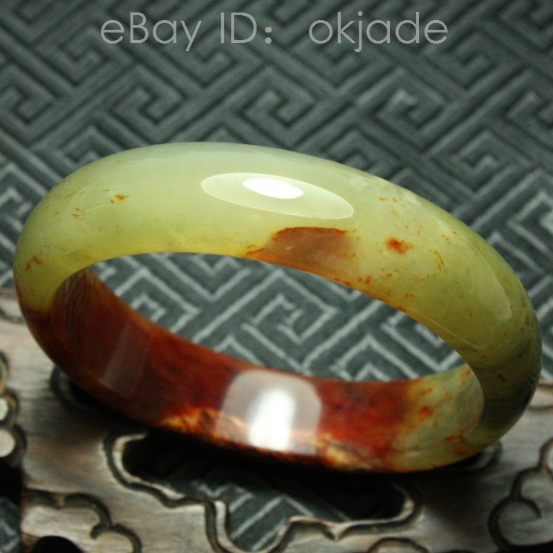 61mm Certified Beautiful Natural Grade A Red White Xiu Jade Bangle Bracelet 536