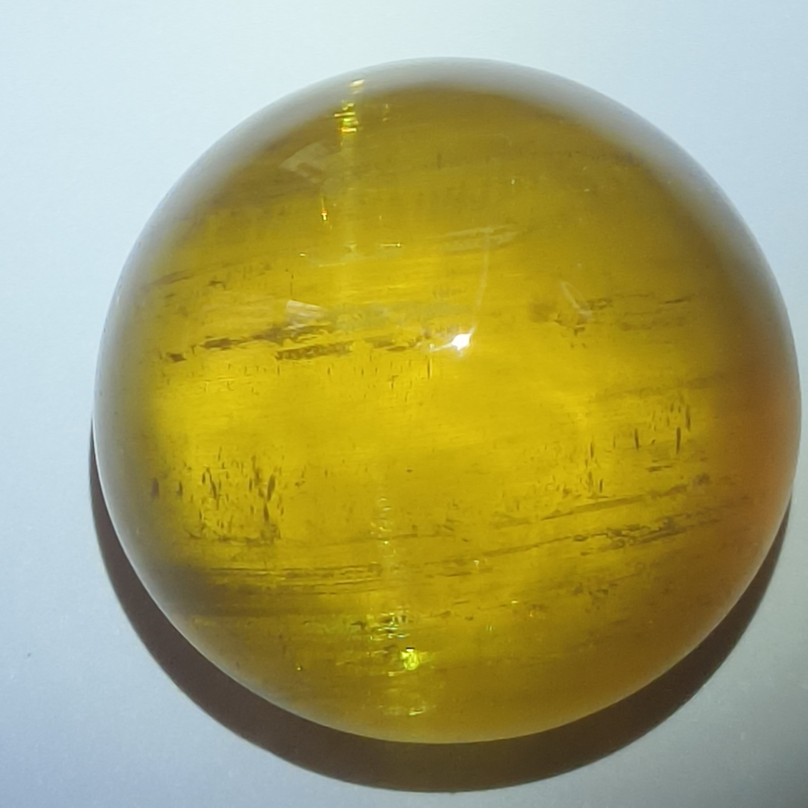 FANTASTIC NATURAL VERY RARE YELLOW BERYL CAT’S EYE 29.75Cts