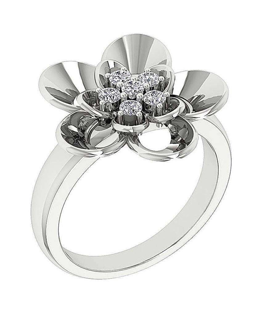 I1 G 0.35 Ct Round Diamond 14K Solid Gold 18.60 MM Right Hand Anniversary Ring