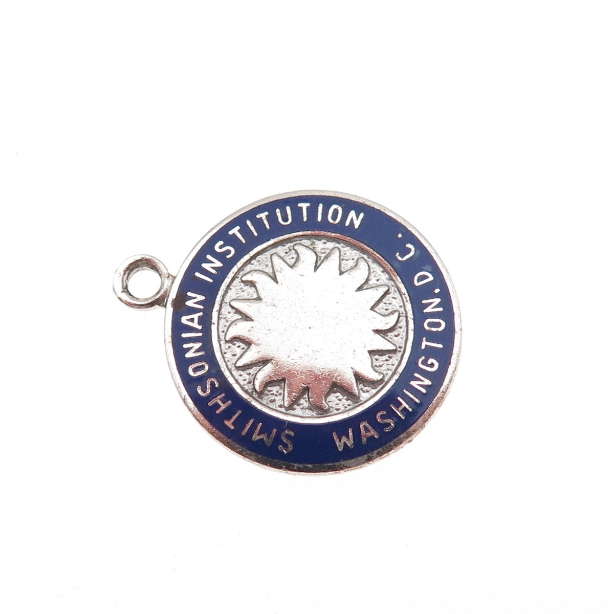 Kinney 925 Sterling Silver Vintage Enamel Smithsonian Institution Charm Pendant