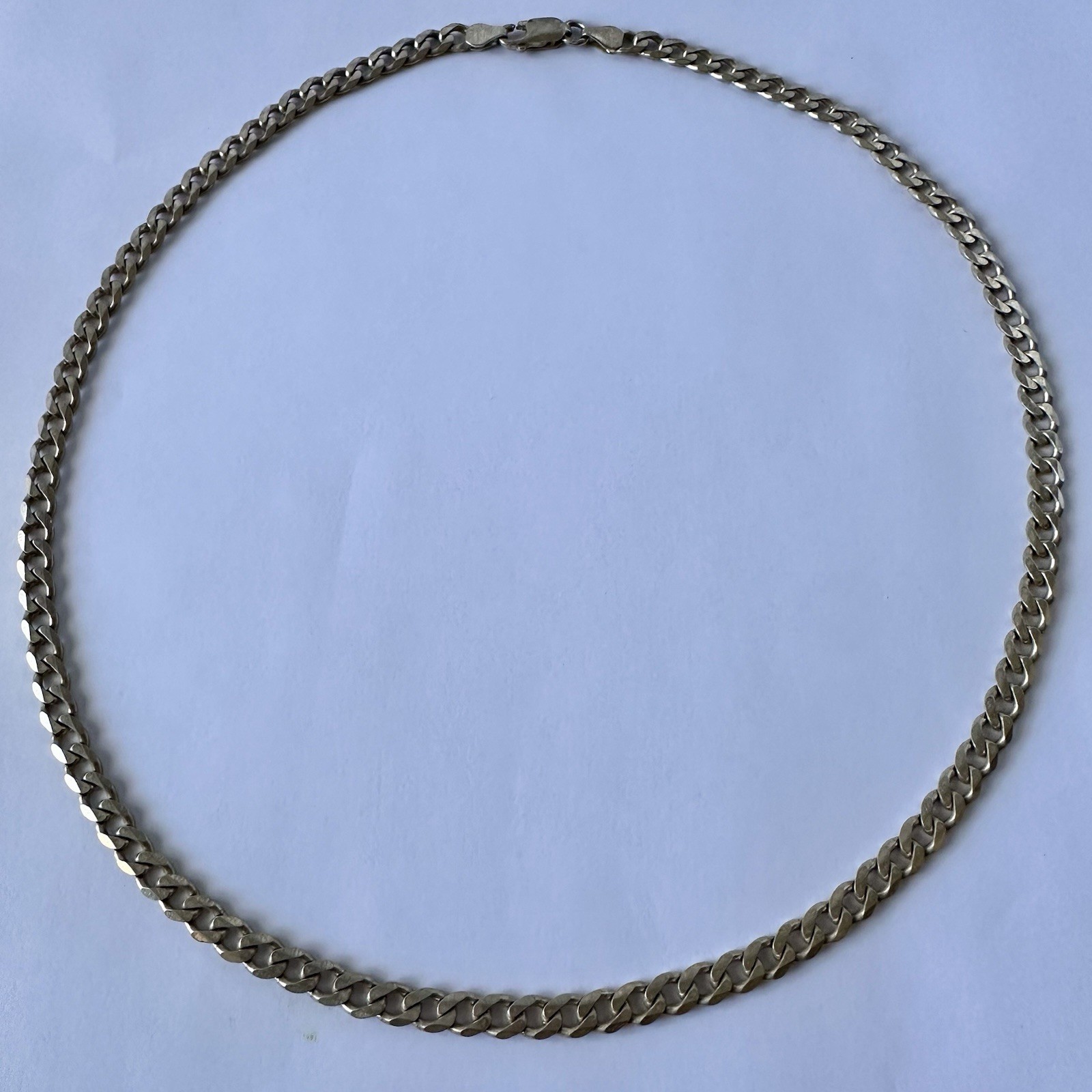 Vintage Italian 925 Sterling Silver Curb Chain Necklace 20″ 7mm 27g Cuban Link
