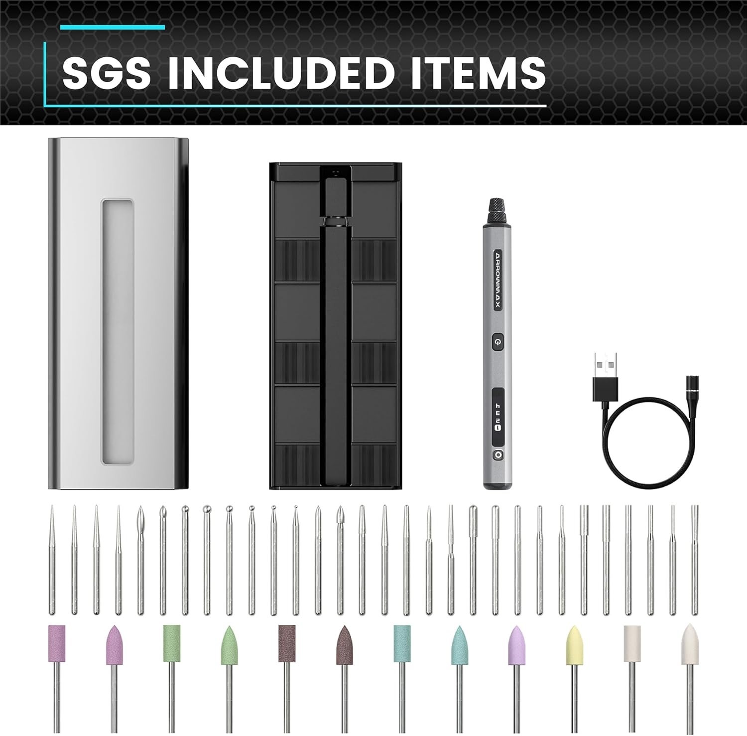 Compact Electric Engraving Tool with 30 Accessories and User Manual Included