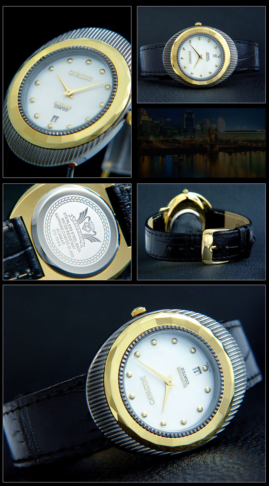 GORGEOUS & BEAUTIFUL CAVADINI UNISEX WATCH ANTHRACITE PVD (GUN)