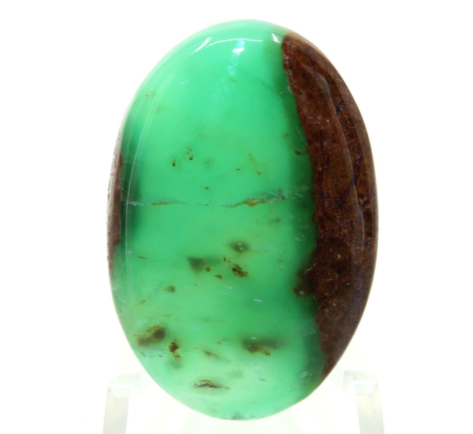 42.80 Cts OMG!! Bio Chrysoprase Gemstone Oval Cabochon Loose Gemstone 35x23x6 mm