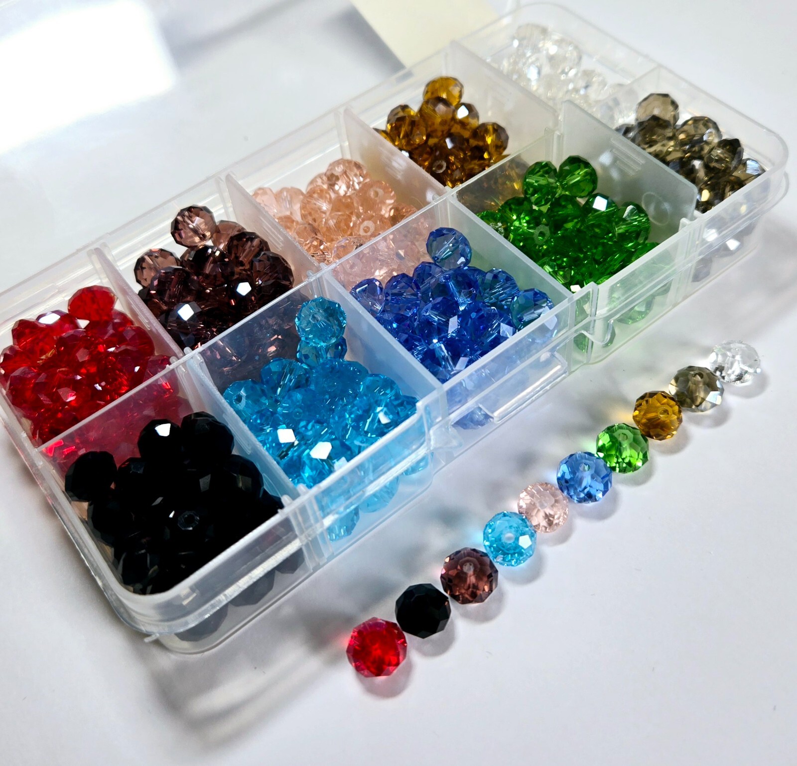 Crystal Beads 8mm Faceted Roundel Glass Beads for Jewelry Making 300 pcs
