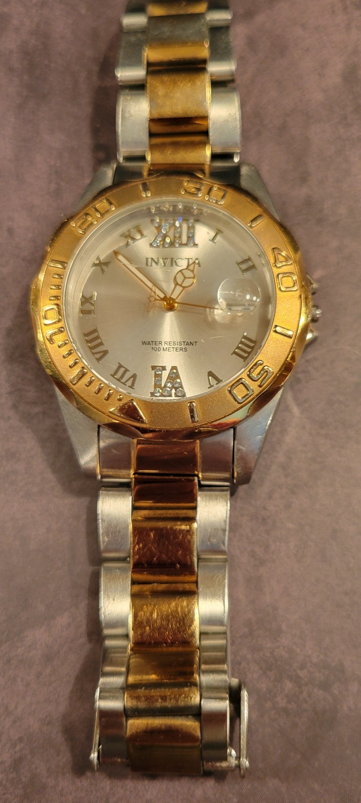 Invicta Pro Divers Watch Links Parts or Repair Two-tone w/ new case box