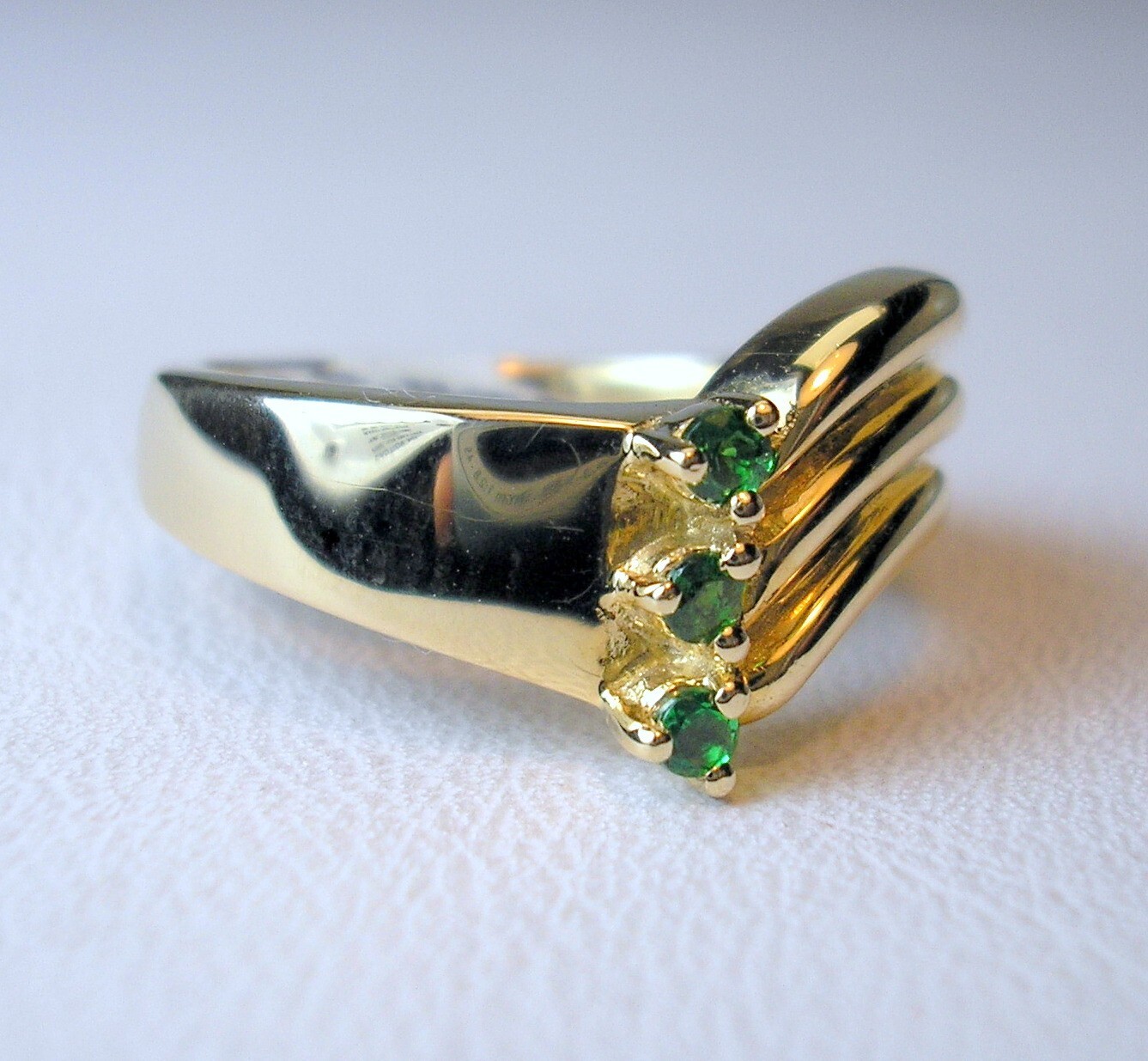 0.11 ct tw Genuine Natural Tsavorite Garnets 14K Yellow Gold Ring Was $995 Video