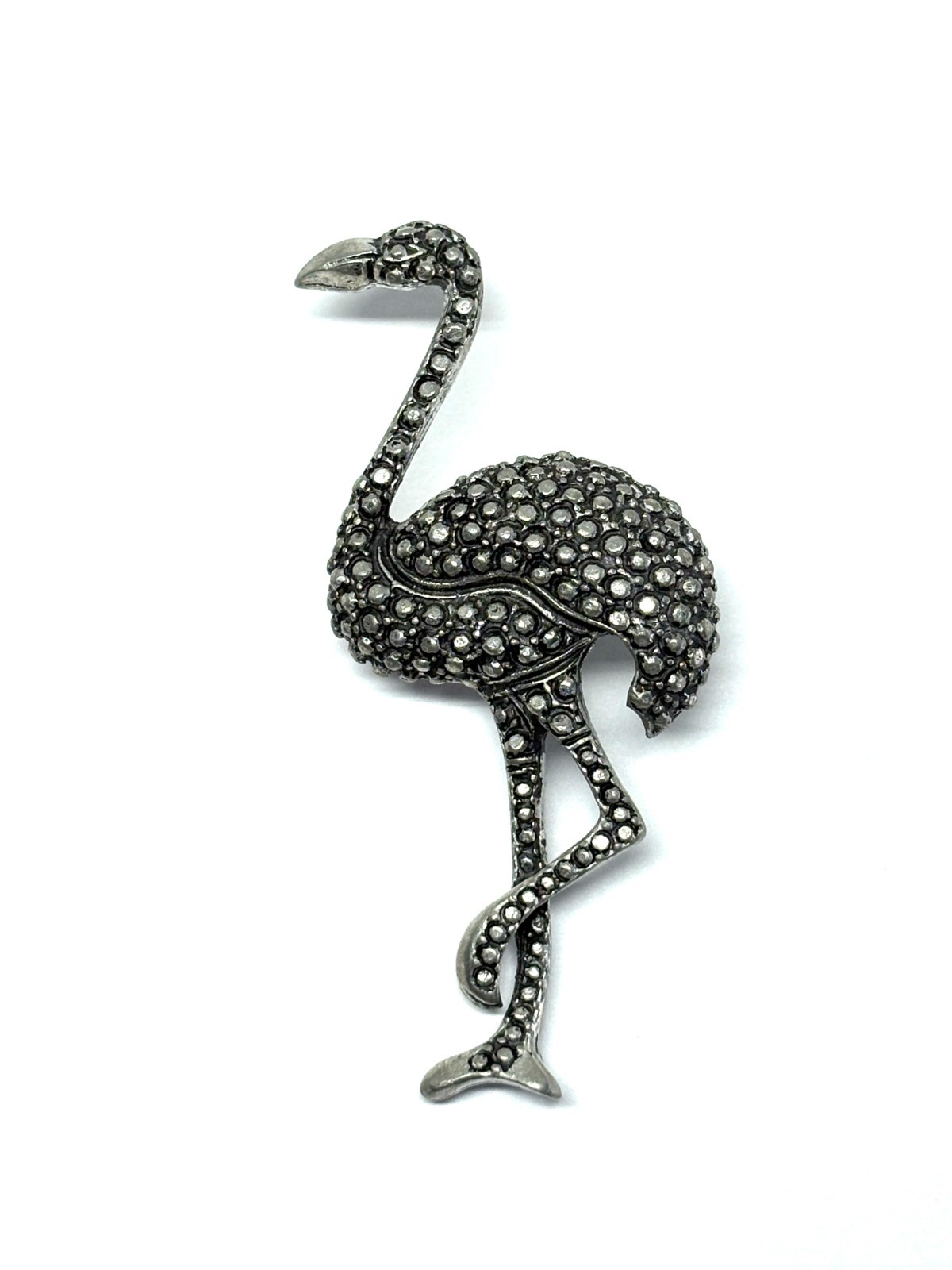 Vintage Seagull Pewter Canada Flamingo Bird Pin Brooch Signed
