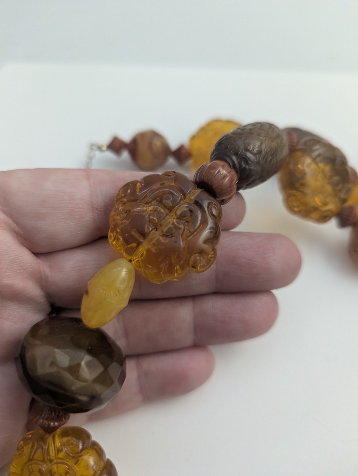 Vtg Mod Faux Turquoise Amber Tribal Jewelry lot 9 Pc Some Real Gems