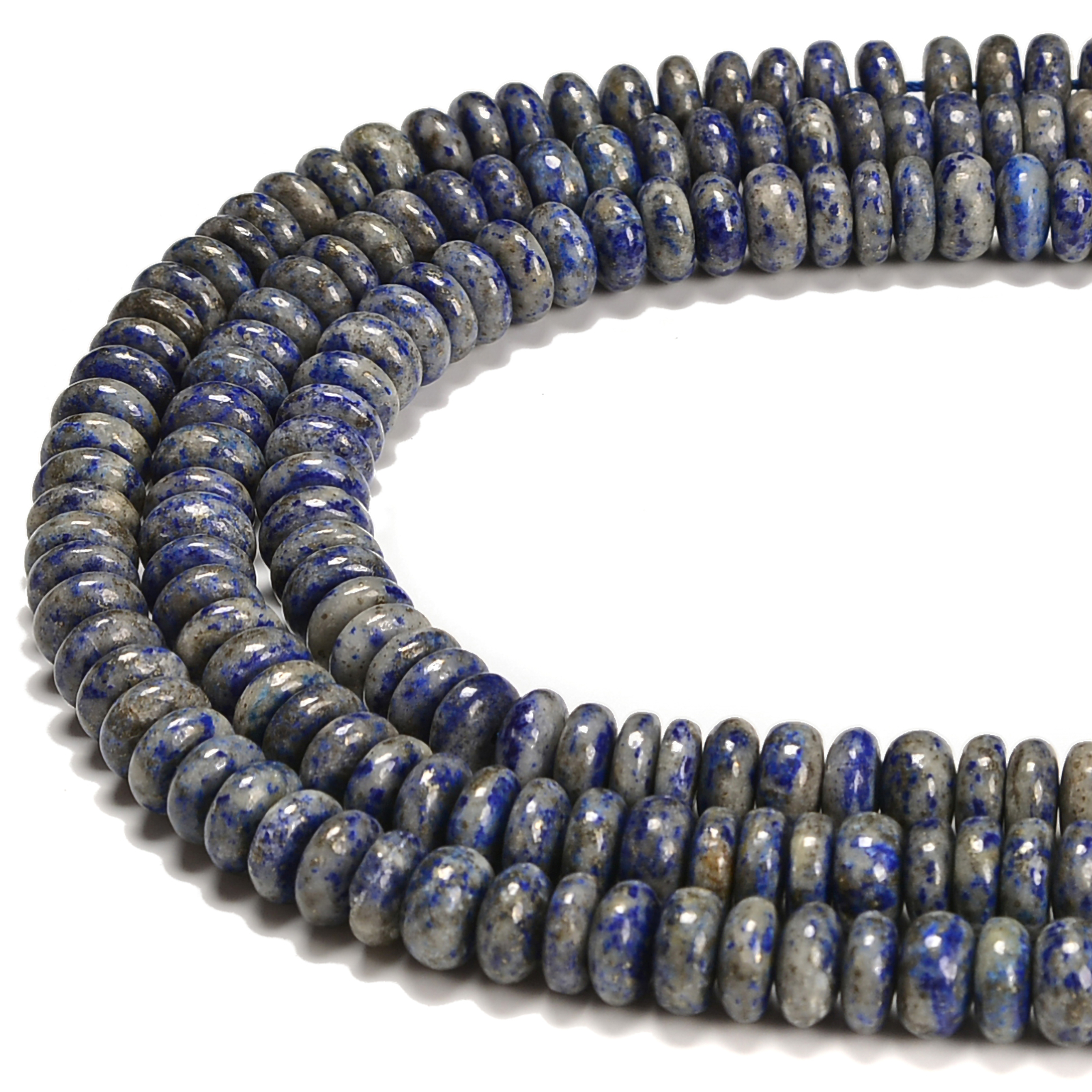 Low Grade Natural Lapis Smooth Rondelle Beads Size 4x6mm 5x8mm 6x10mm 15.5” Str