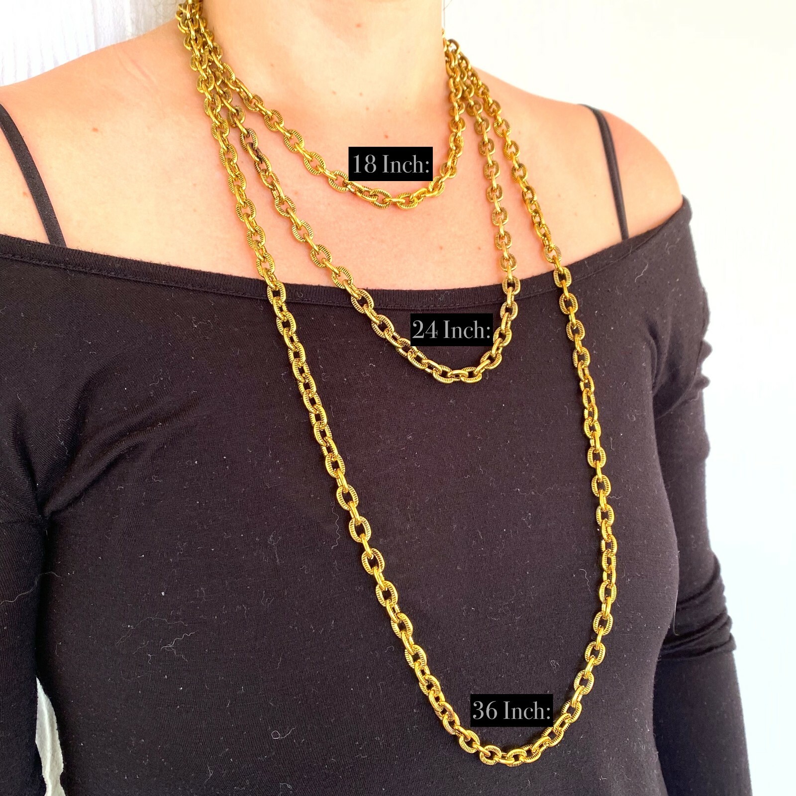 Brass Plated Gold Colored Heavy Duty Chain Necklace (FC51)