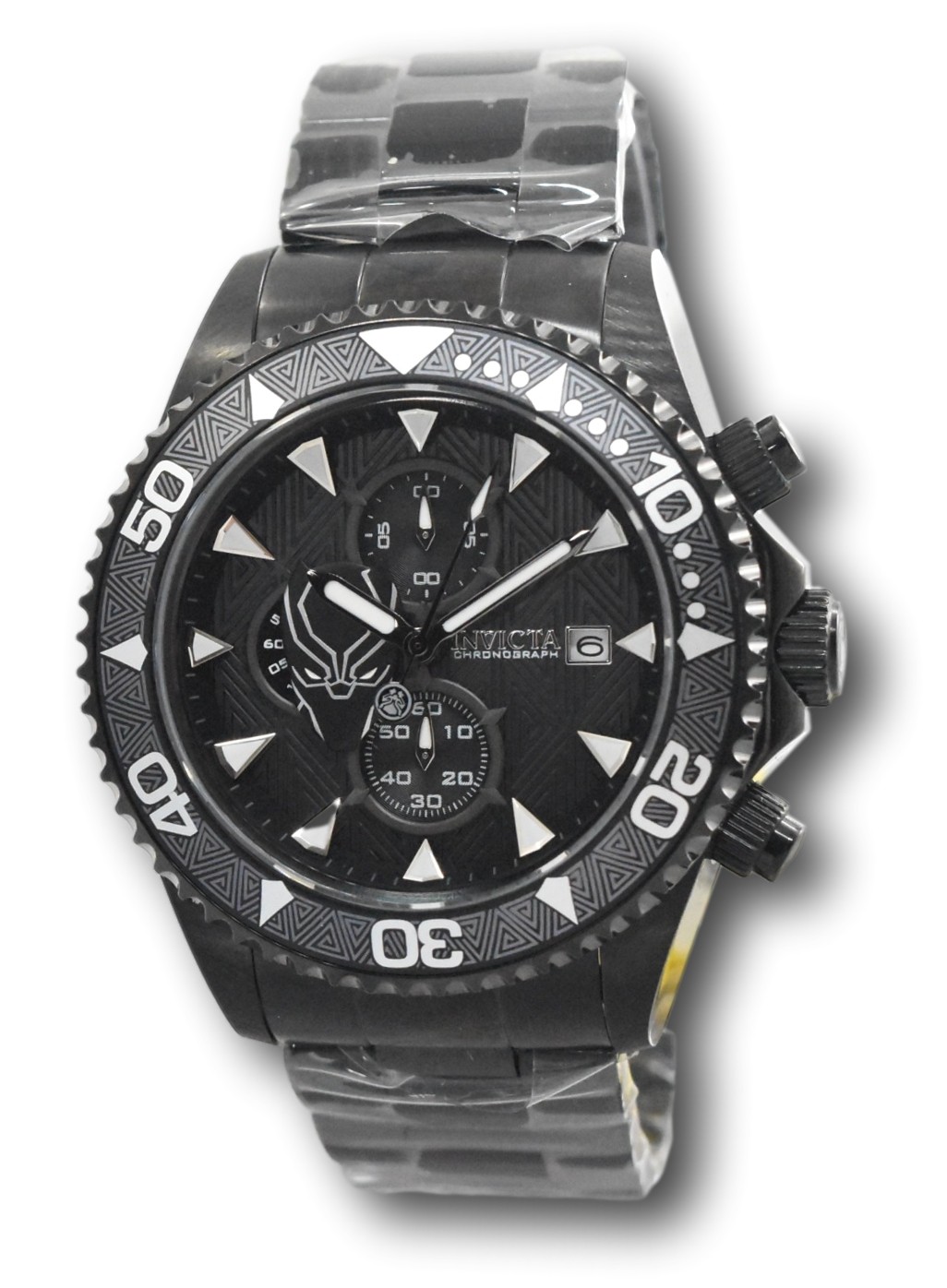 **Runs Slow** Invicta Marvel Black Panther Men’s 47mm Limited Chrono Watch 34627