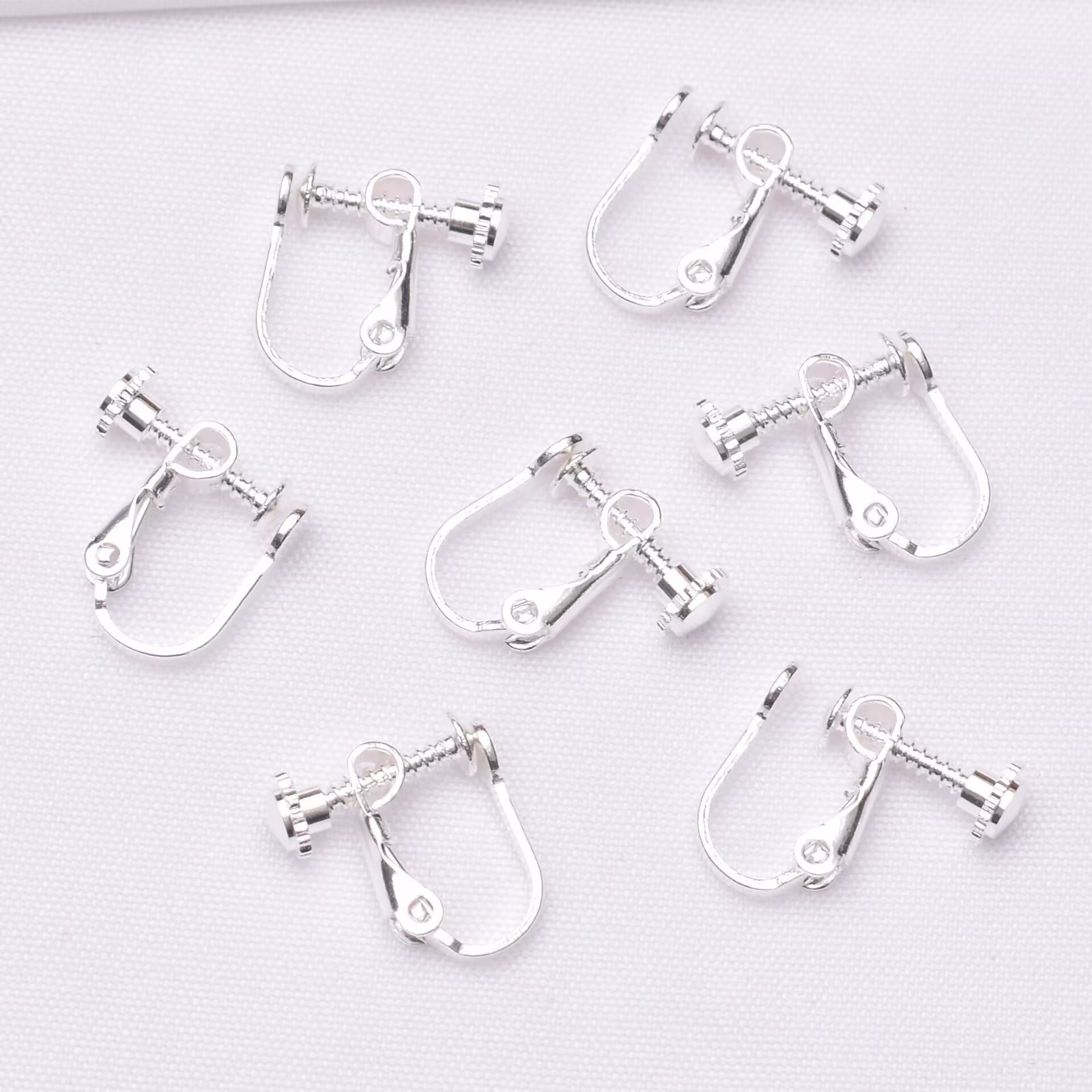 50 Silve Plated Clip On Snap Screw Back Dangle Earring Hooks Findings Lever Bac