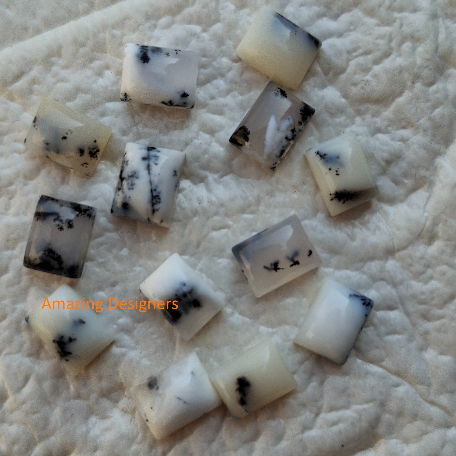 Natural Opal Dendrite Rectangle Cabochon 6x8mm to 20x25mm Loose Gemstone