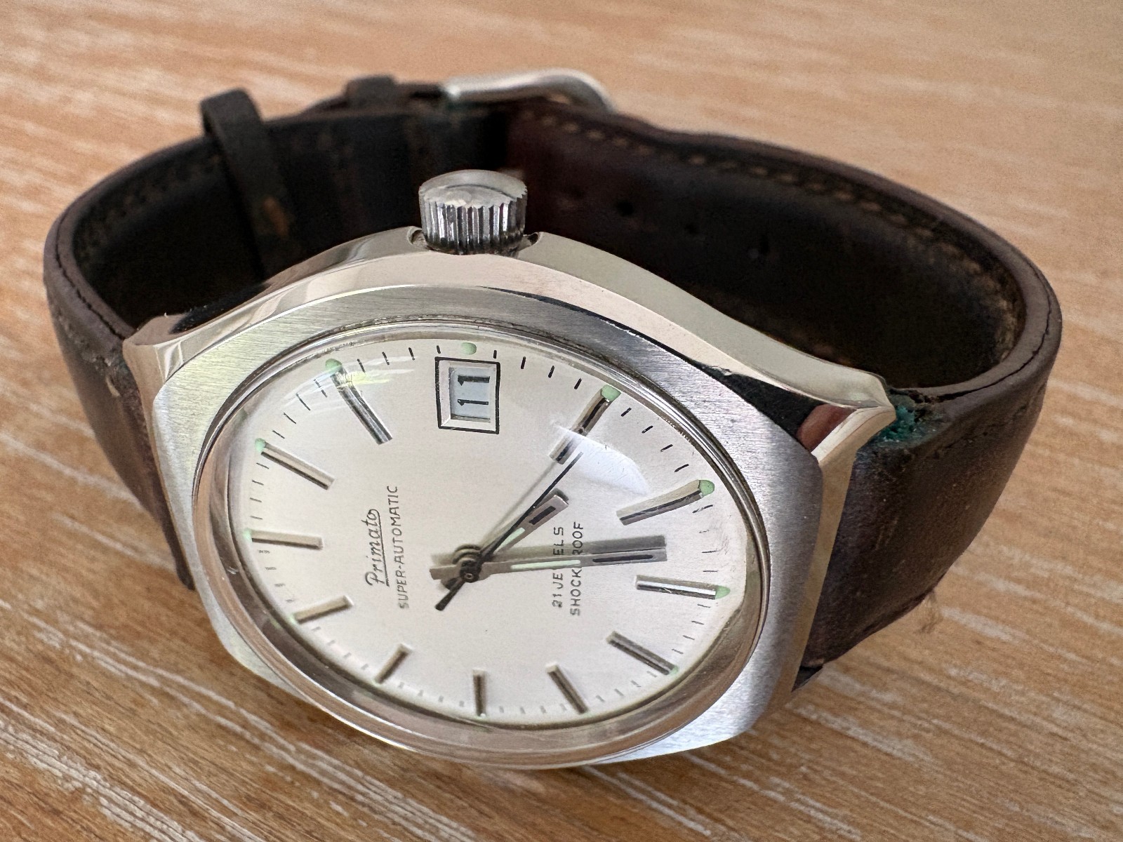 1970s Primato Gruen stainless steel automatic mens watch PUW 1561 calibre
