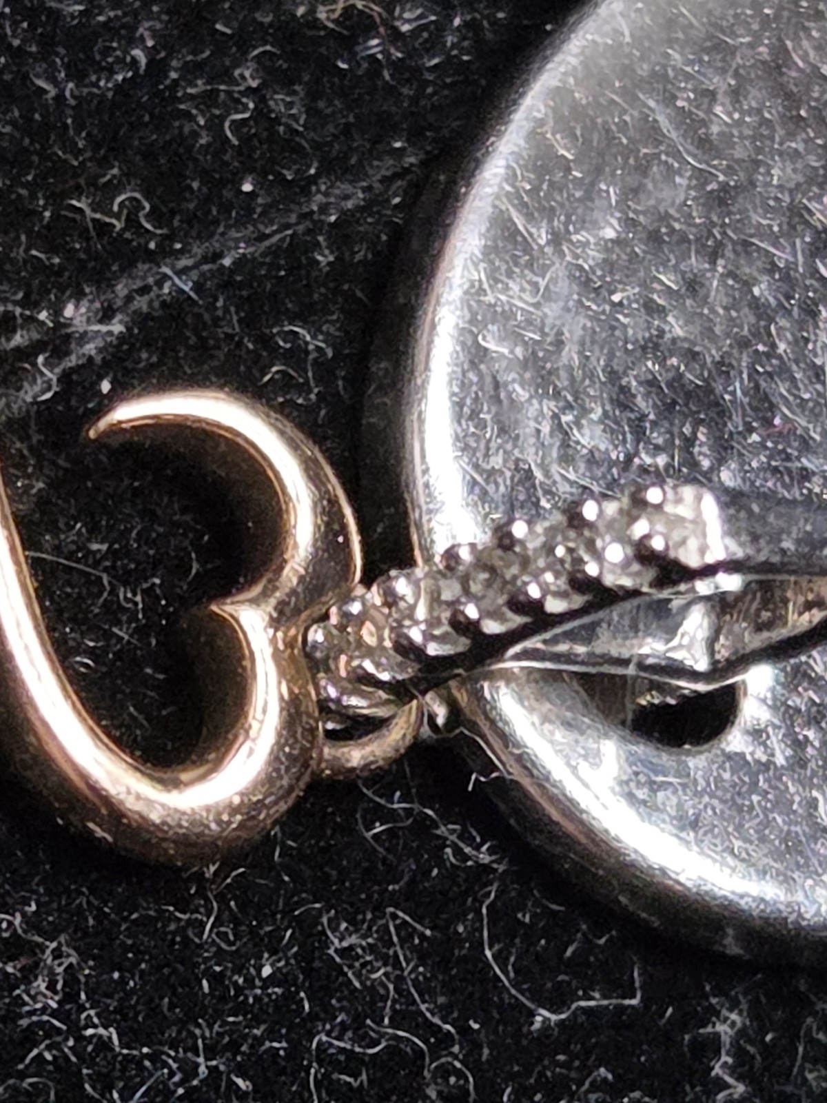 JANE SEYMOUR 14 KT DIAMOND OPEN HEARTS PENDANT