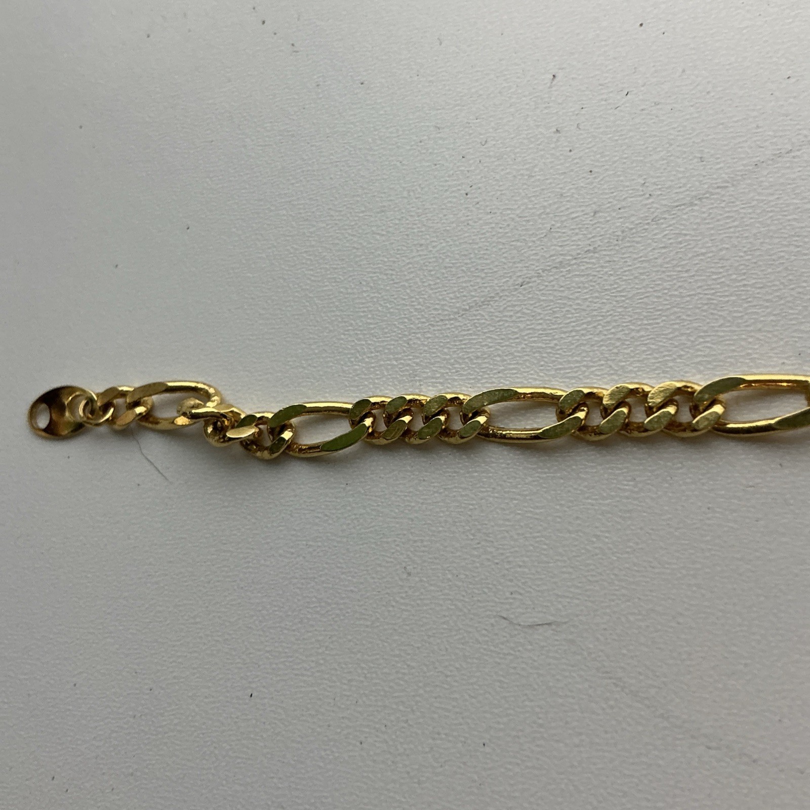 Vintage Gold Tone 18”5mm Flat Figaro Link Necklace No Tarnish