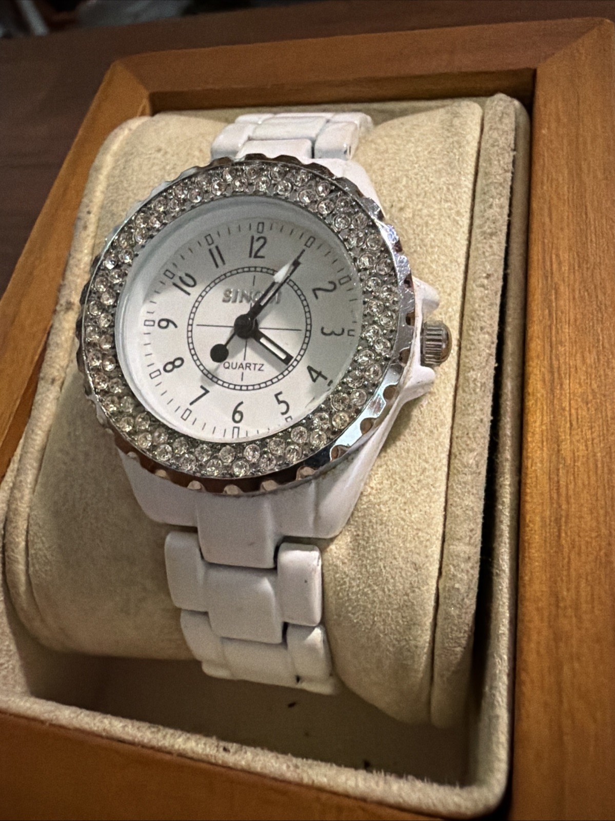 Women’s Sinobi Quartz White Watch Diamond Accent Needs New Battery