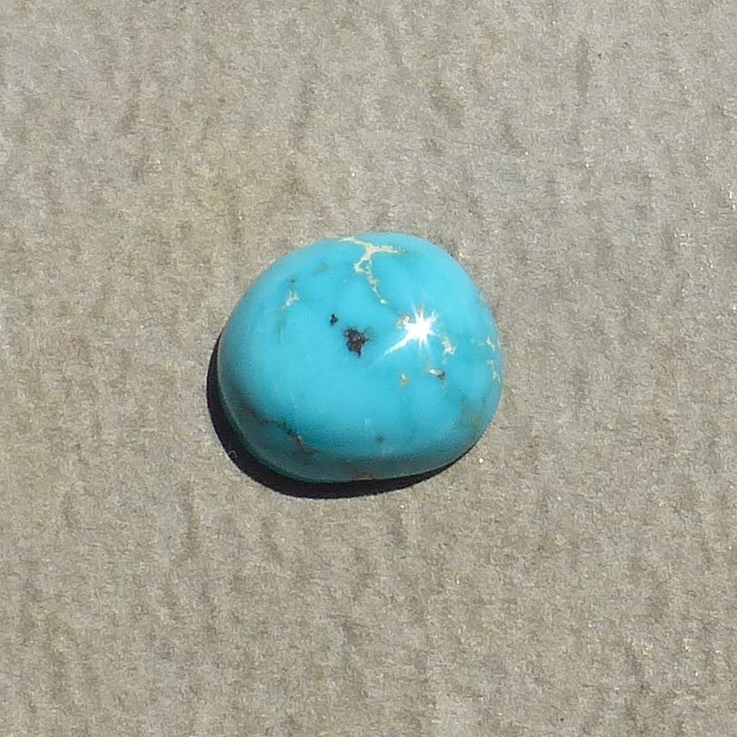 NATURAL hand cut Green/Blue Turquoise cabochon Fox Mine NV. (10.35 carats)