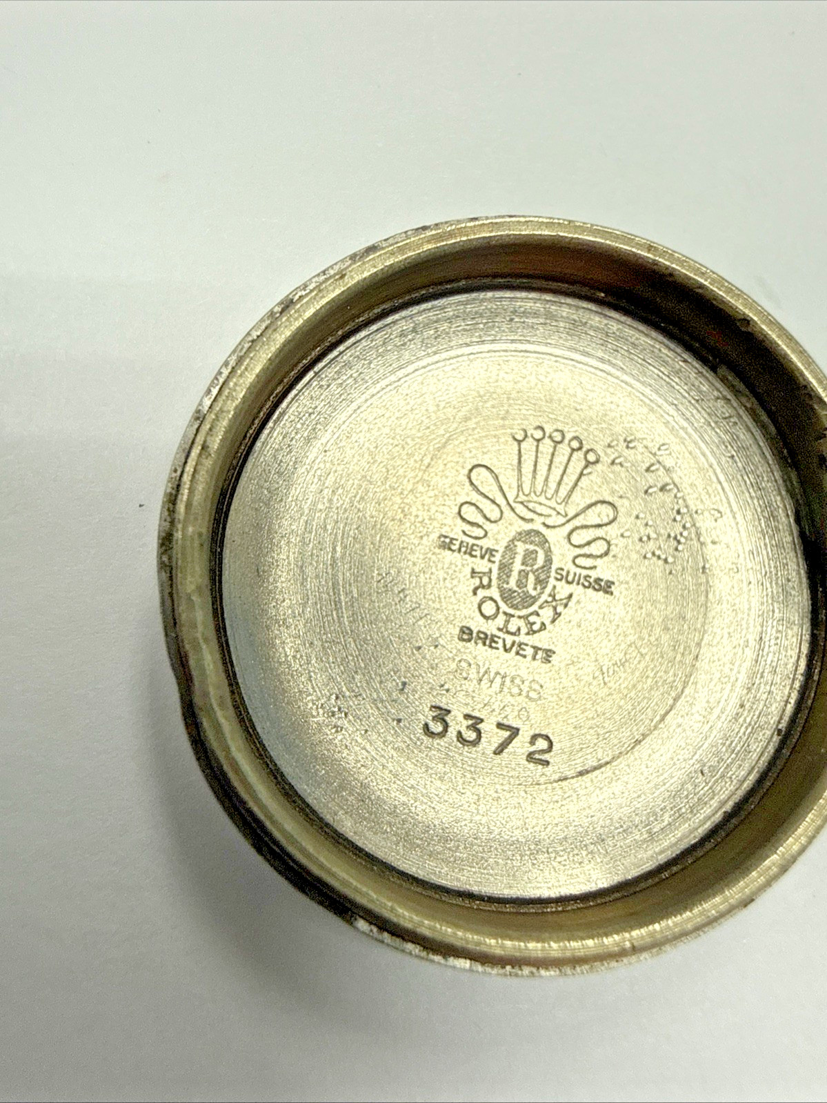 Rolex 3372 Vintage 1940s Bubbleback Steel Watch Case Back For Repair e12207