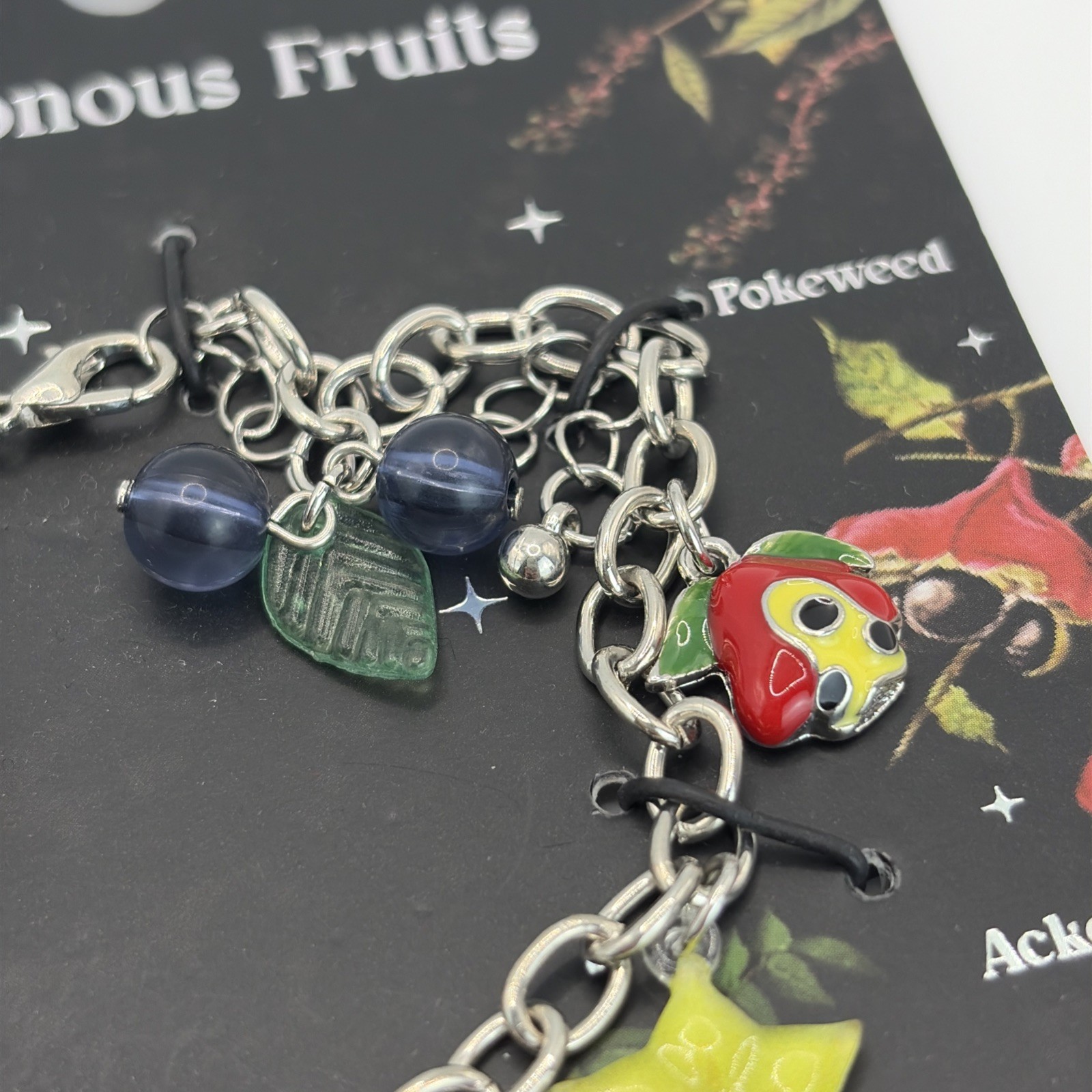 New Thorn & Fable Hot Topic Bracelet Poisonous Fruits Chain Charm Emo Scary