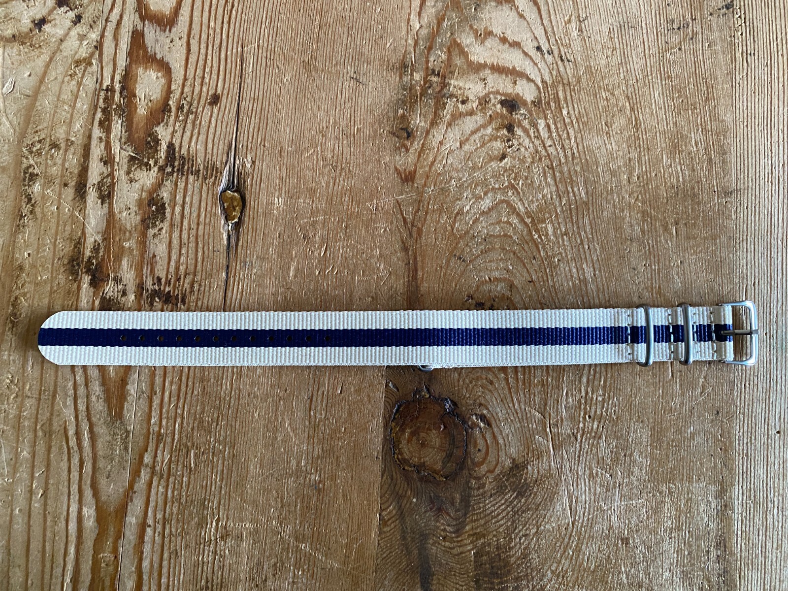 Nato Watch Strap 20 mm Width 25.5 cm Length Navy & Natural