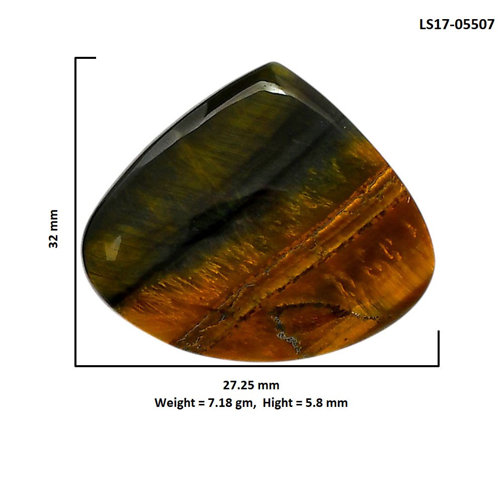 Natural Blue Tiger Eye 27.25x32x5.8 mm Heart Shape Polished Gemstone LS17-05507