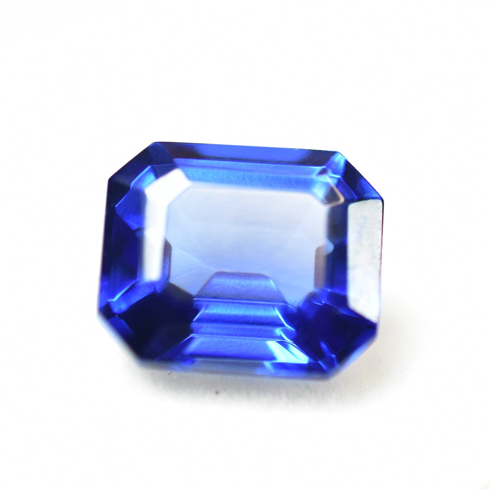 7.70 Ct CERTIFIED Myanmar Natural Blue Sapphire Emerald Cut Loose GEMSTONE