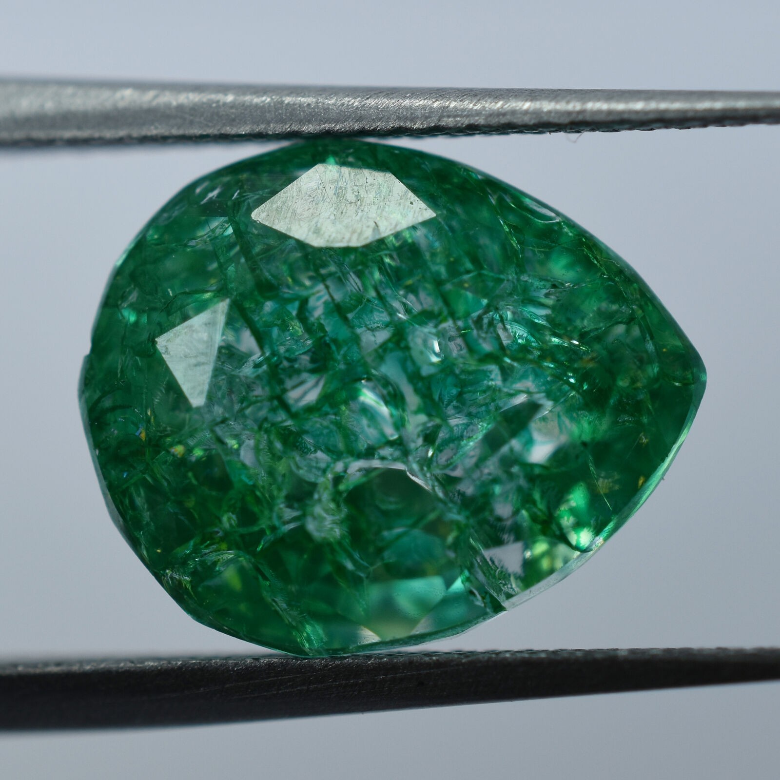 NATURAL Green Emerald PEAR Cut Loose Gemstone Ring Size 6.90 Ct CERTIFIED