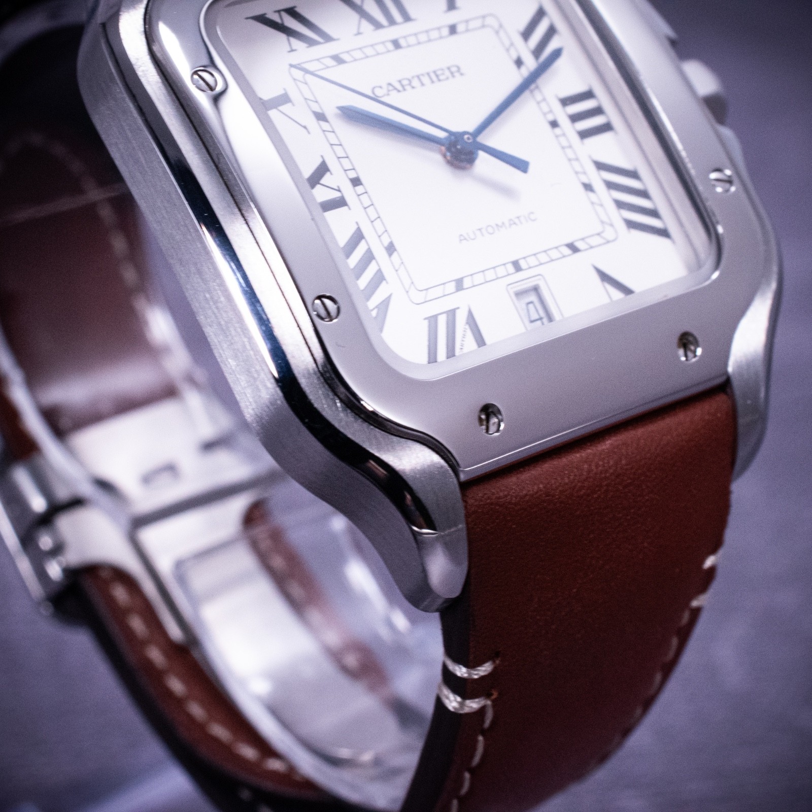Cartier Santos de Cartier Large Model Silvered Opaline Dial Ref. WSSA0009 w/ B&P