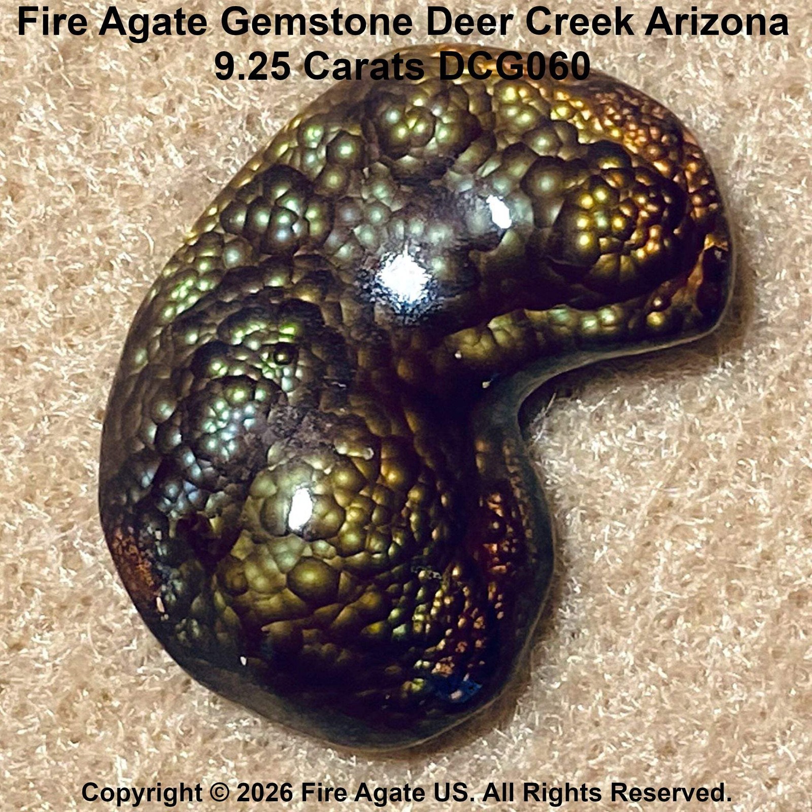 Fire Agate Gemstone Deer Creek Arizona 9.25 Carats DCG060