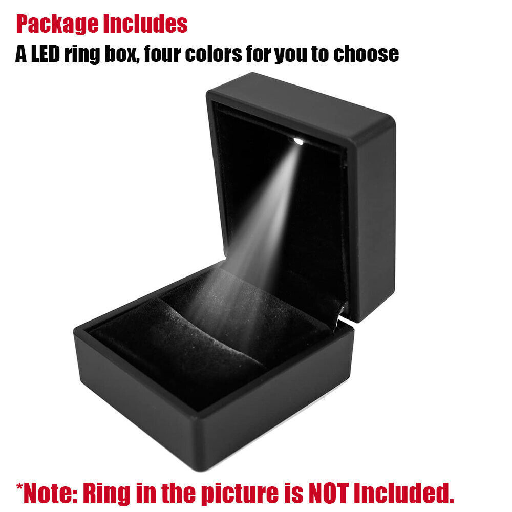 LED Ring Box Jewelry Case Engagement Wedding For Women Gifts Box USA