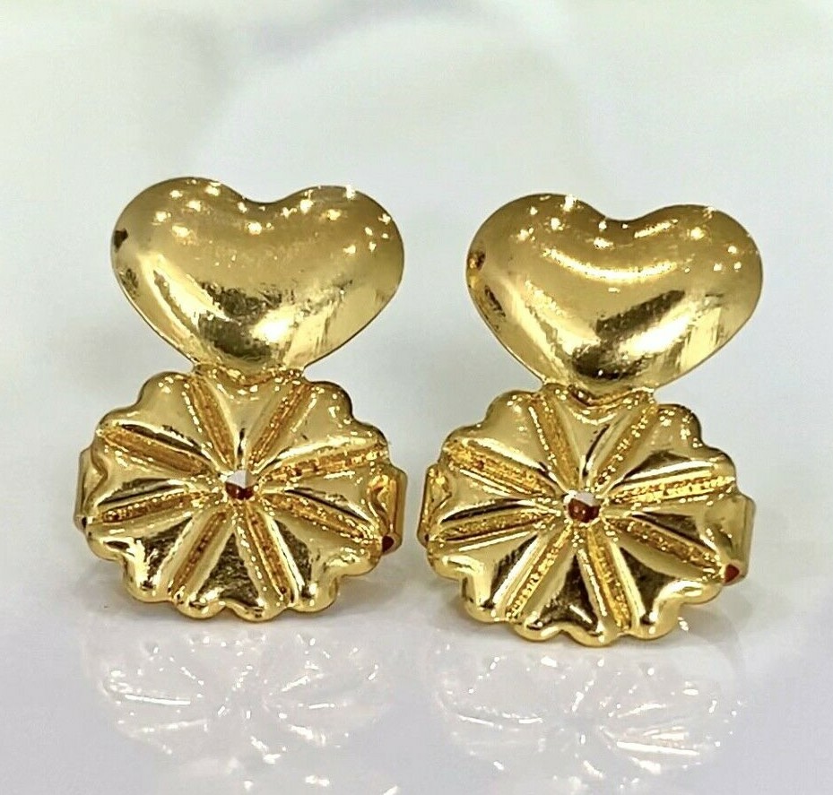 1 Pair Earring Lifters Gold Silver Earring Backs for Droopy Ears Hypoallergenic