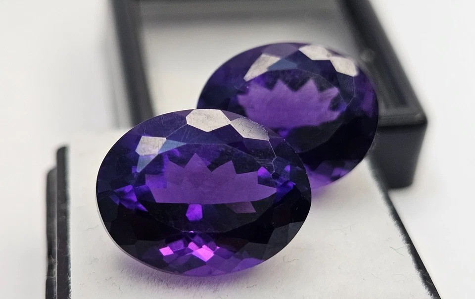 Purple Amethyst Oval Cut 22.80 Ct Natural Pair Loose Gemstone For Earring