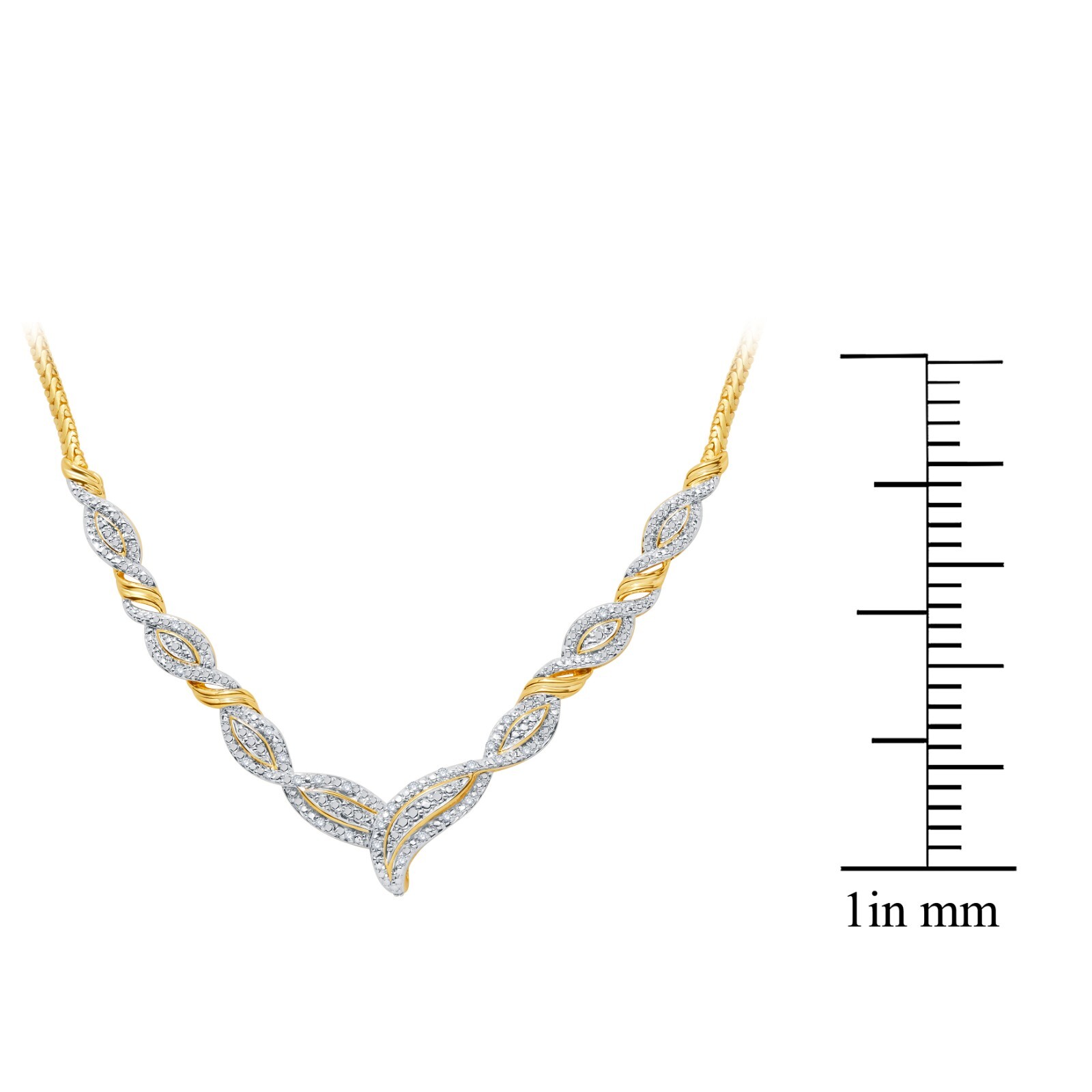 1/4 Cttw Gold Plated Two Tone Round Diamond Beautiful Necklace for Women