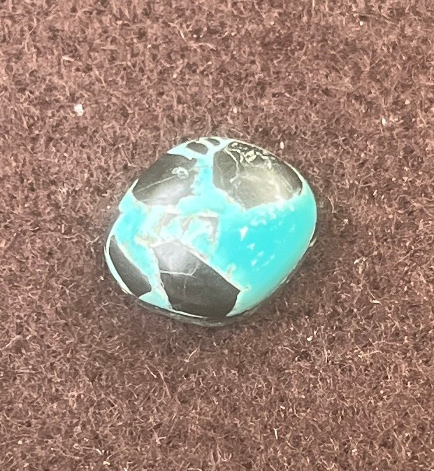 Blue Moon Nevada Turquoise Freeform Cabochon 15x14x4.5mm 6.6cts Pseudomorph