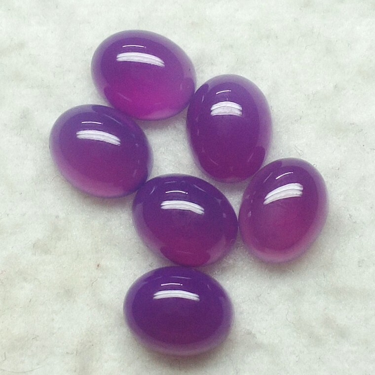 Natural Purple Chalcedony Oval Cabochon Size 10x12mm Chalcedony Loose Gemstone