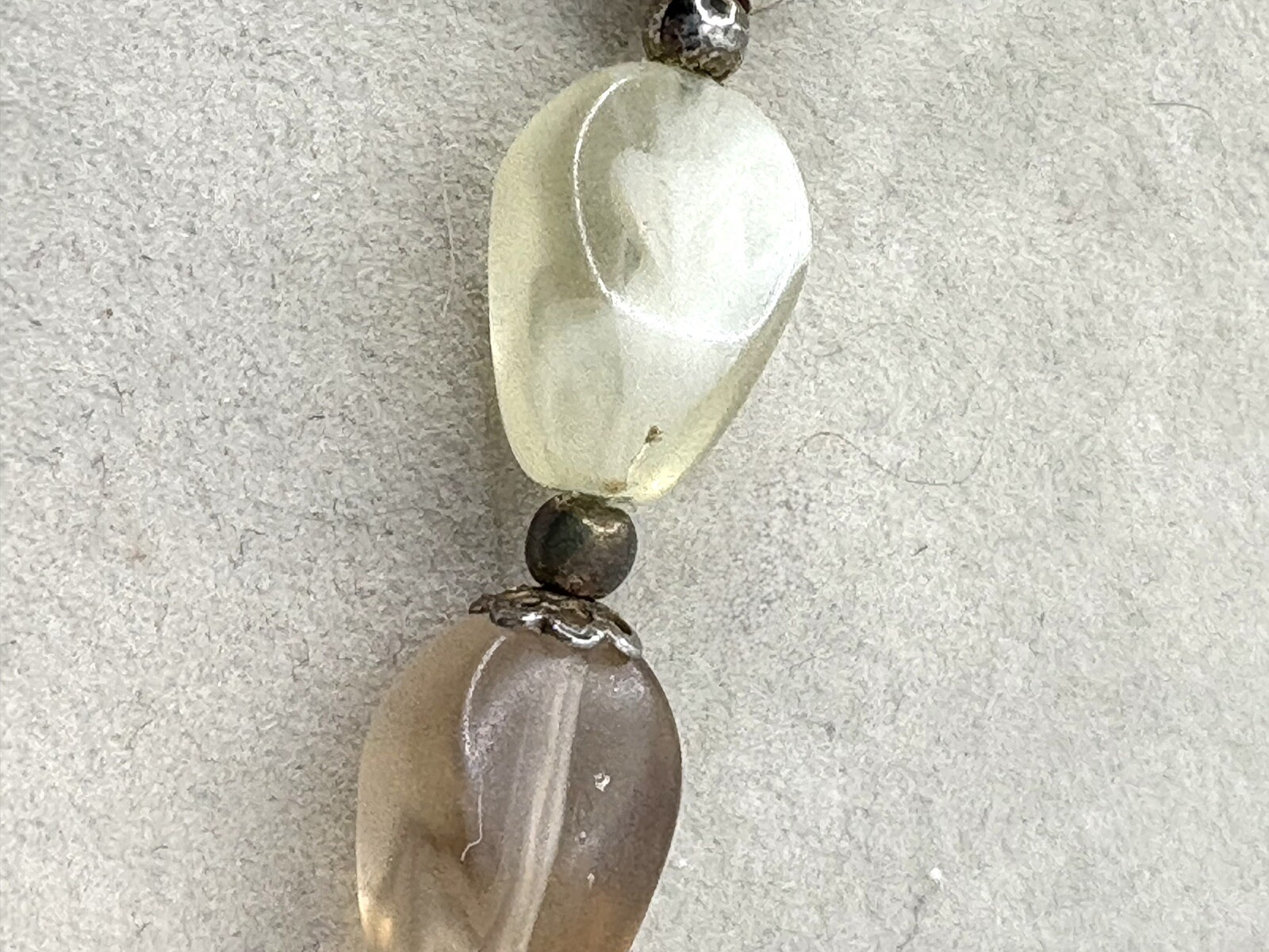Multi Colored Neutral Beaded Necklace Cream, Champagne & Blush Silvertone Metal