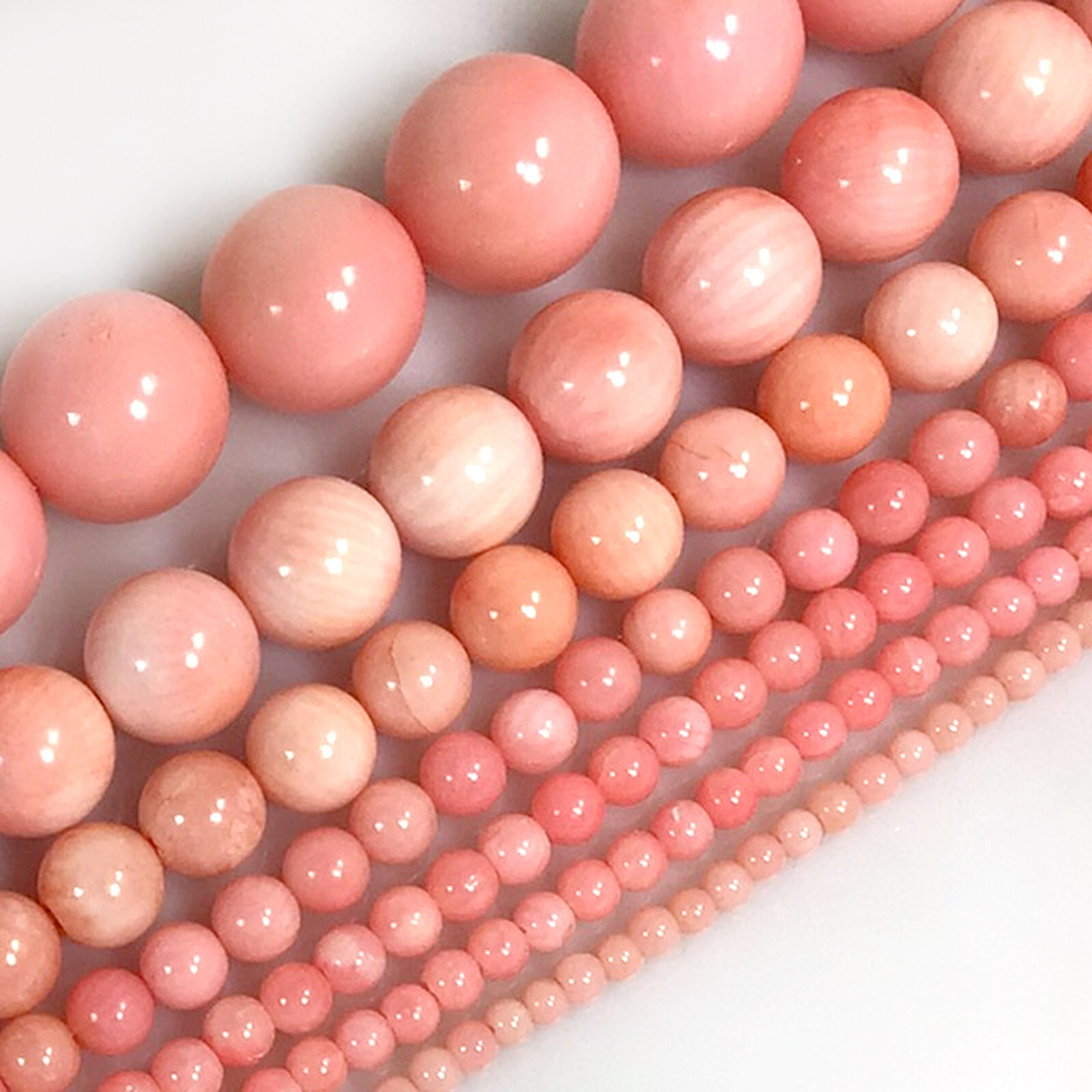 Pink Coral Angel Skin Smooth Round Loose Beads 15″ 2mm 3mm 4mm 6mm 8mm 10mm