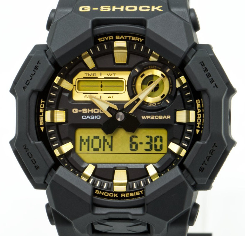 CASIO G-SHOCK GA-010GB-1A9JF Black and Gold Series Analog Digital Watch 51.9mm