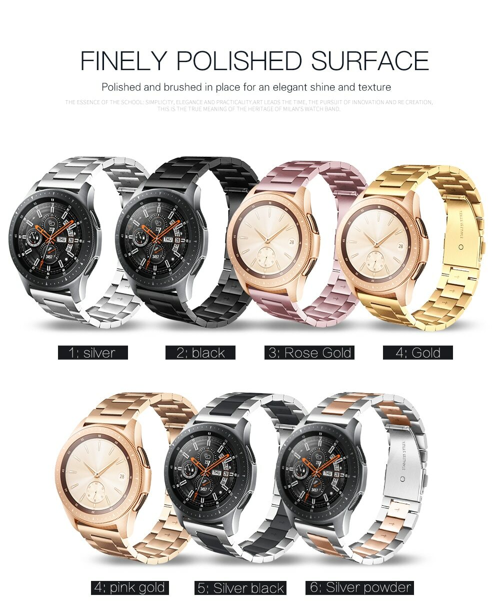 For Samsung Galaxy Watch 345mm/46mm SM-R800 Band Stainless Steel Metal Strap