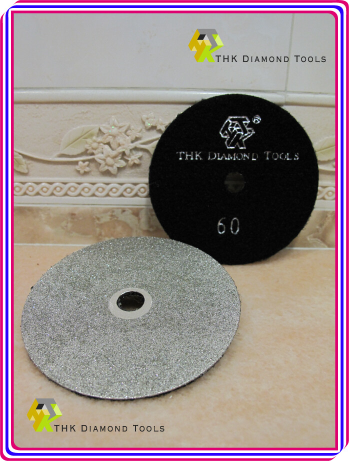 100mm 4 inch THK Diamond Lapidary faceting grind flat lap hook loop Grit 60-3000