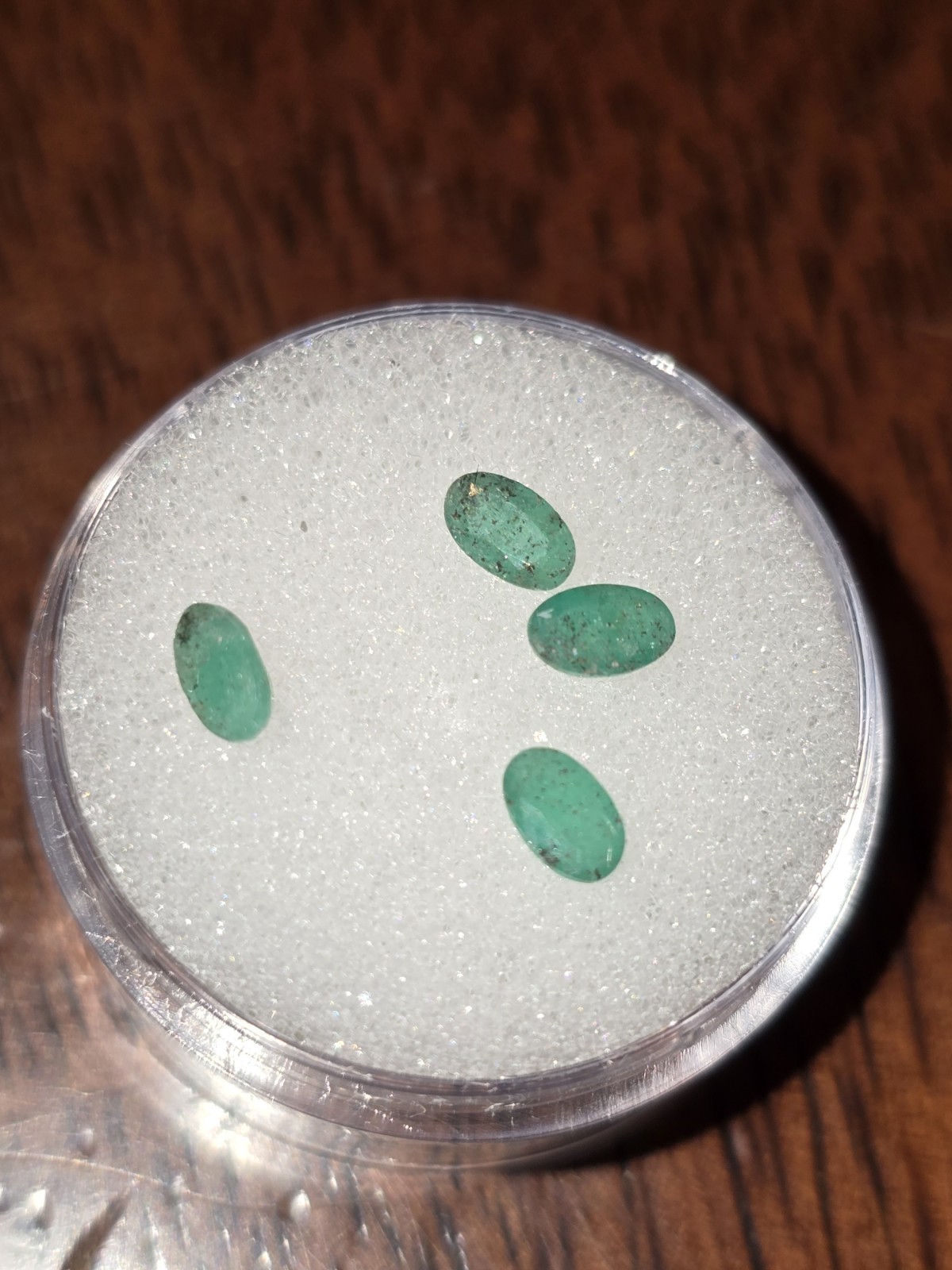1pc Zambian Emeralds Oval Cut 3x5mm. Somewhat Included, Good Color